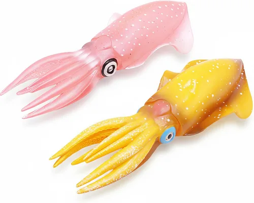 Miniatura 8 de Gemini&Genius Juguete de calamar para niños, animal bioluminiscente marino, juguete de sepia, figura de acción de animal marino, regalo ideal