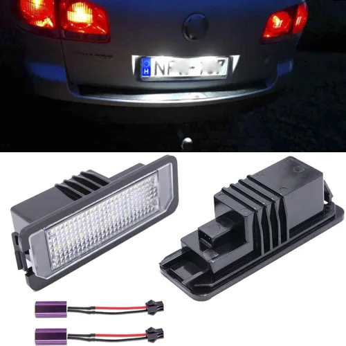 Miniatura 7 de 2 piezas de luces LED para matrícula con lámparas de número para MK5 GTI MK6 MK7 Golf 5 Golf 6 Golf 7 New Beetle Passat CC Rabbit Eos Phaeton Polo