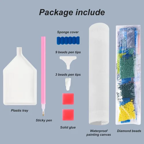 Miniatura 5 de Stalente Kits de pintura de diamantes para adultos, kit de arte redondo de diamantes de taladro completo, pintura 5D con diamantes, manualidades