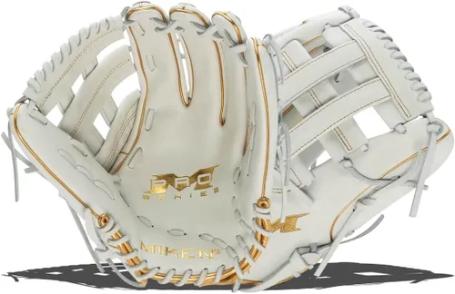 Miniatura 16 de Miken Pro Series - Guantes de sóftbol de lanzamiento lento, 13 pulgadas, blanco/rojo blanco/blanco
