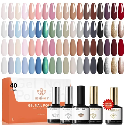 Miniatura 34 de Modelones Kit de estampado de uñas a cuadros de 16 piezas, sello de punta francesa, esmalte de gel de pintura blanca y negra, a prueba de polvo