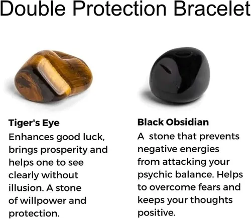 Miniatura 4 de Pulseras de iniciales para hombre, eslabones de letra, hechas a mano, 0.315 in, ónix negro natural, cuentas de piedra de ojo de tigre, cuerda