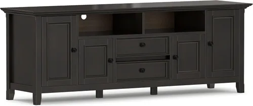 Miniatura 16 de SIMPLIHOME Amherst - Soporte de TV de transición de madera maciza de 72 pulgadas de ancho, estilo rústico marrón envejecido, para televisores