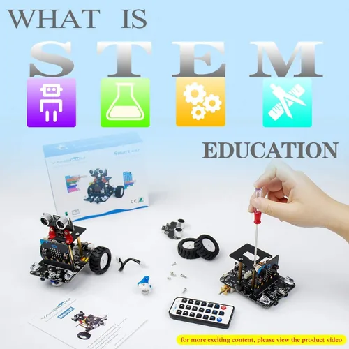 Miniatura 4 de Yahboom Microbit V2 Coding Smart Robotics Toys DIY STEM Science Education RC Kit de coche para niños de 10 años en adelante, compatible con BBC