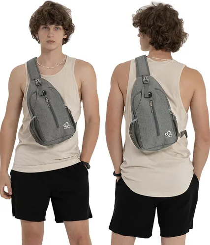 Miniatura 150 de WATERFLY Bolsa pequeña de senderismo: mochila cruzada para el pecho, mochila para hombres y mujeres con correa de hombro agradable a la piel