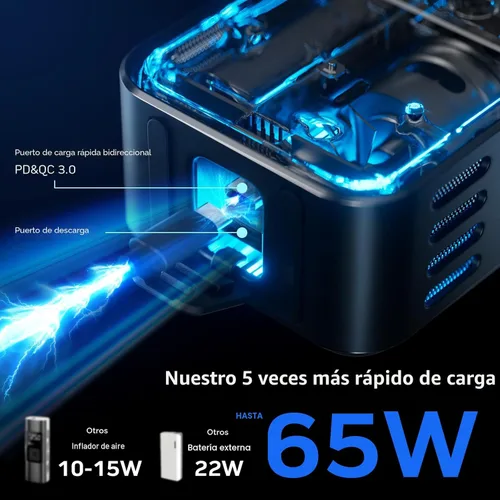 Miniatura 4 de MotorX Inflador de Neumáticos Portátil Compresor de Aire 2da Generación, Inflador de Neumáticos Grandes Nivel de Velocidad Inflado Rápido de 30