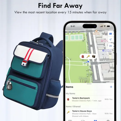 Miniatura 5 de Utag - Rastreador GPS para niños, paquete de 2 unidades, rastreador Bluetooth funciona con Apple Find My (solo iOS), impermeable, modo perdido, sin