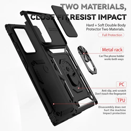 Miniatura 5 de Funda para Galaxy Note 20 Ultra con protector de pantalla: [grado militar de 20 pies probada en caídas] anillo a prueba de golpes - Samsung Galaxy