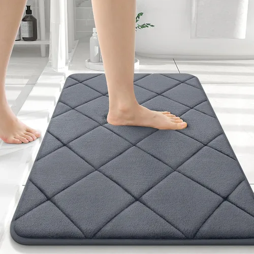Miniatura 198 de OLANLY Tapete de baño de espuma viscoelástica de 24 x 16 pulgadas, ultra suave y absorbente, lavable a máquina, cómodo tapete de baño para suelo