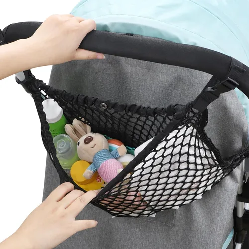 Miniatura 5 de Accmor Organizador universal para cochecito, bolsa de malla de red de poliéster para Uppababy, Nuna, Britax, Doona, cochecitos, antideslizante