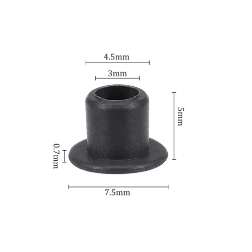 Miniatura 3 de Rodamiento de manga con brida de 4 piezas - [0.118 in x 0.177 in x 0.197 in] Buje sin aceite POM para uso en máquinas de equipos Negro