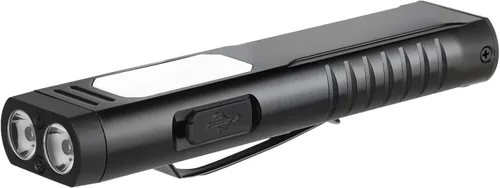 linterna recargable EDC con beeper de sonido, linternas planas portátiles de bolsillo, linterna magnética pequeña, linterna de mano con clip de luz