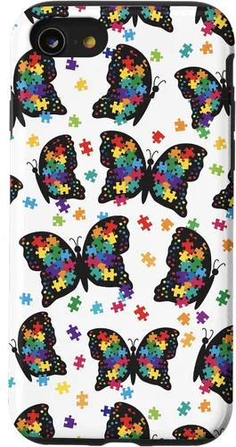 Miniatura 18 de Funda con patrón de rompecabezas de mariposa para iPhone 17