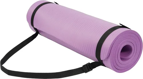 Miniatura 9 de Fitvids Tapete de yoga de 1/2 pulgada, extra grueso, de alta densidad, antidesgarros, con correa de transporte, adecuado para varios ejercicios