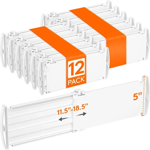 Miniatura 16 de Lifewit - Paquete de 4 separadores de cajones de 8 pulgadas de alto, 13.8 a 22.2 pulgadas, organizadores de cajones profundos ajustables