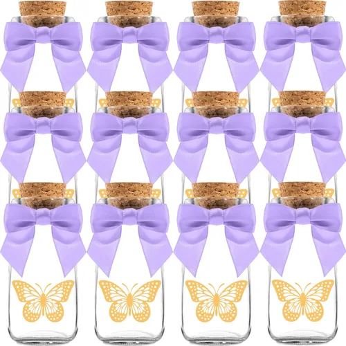 Miniatura 15 de Ethisa Paquete de 24 botellas de vidrio de leche vintage con cintas y calcomanías, regalos elegantes de baby shower para invitados y centros de ¡Es