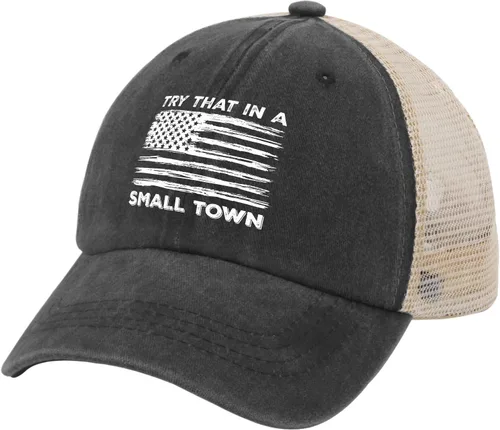 Miniatura 4 de Hat Try That in Small Towns Trucker Hat Men Funny Mesh Cap for Summer