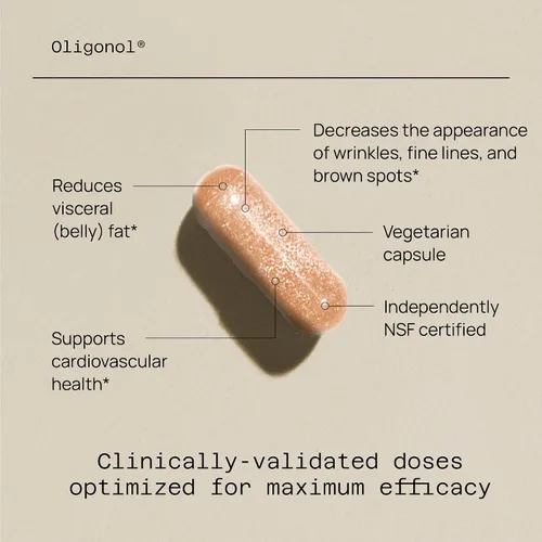 Miniatura 4 de Quality of Life - Suplemento antienvejecimiento de primera calidad - Promueve la salud cardiovascular, la circulación y la juventud - Oligonol