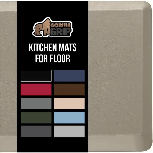 GORILLA GRIP Alfombrillas de cocina cómodas y acolchadas para el suelo, superficie suave impermeable y resistente a manchas, alfombrilla antifatiga