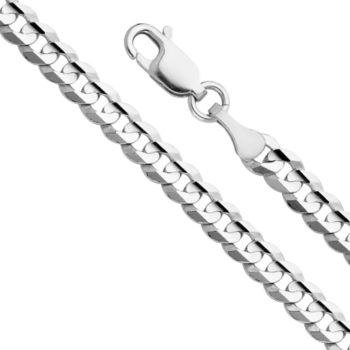 Miniatura 22 de Collar de cadena cóncava cubana cubana de 14 quilates, amarillo/blanco/oro de dos tonos, 0.551 in, 0.472 in, 0.374 in, 0.315 in, 0.276 in, 0.236 in