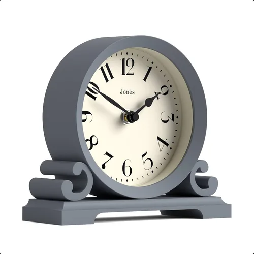 Miniatura 11 de JONES CLOCKS® Reloj de repisa Saloon Diseño tradicional de doble scroll Verde Estilo clásico contemporáneo para escritorio, mesa, estante