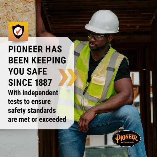 Miniatura 7 de Pioneer Chaleco de seguridad de alta visibilidad para hombres y mujeres - Malla reflectante y refrescante - 8 bolsillos - Clase 2 - Construcción