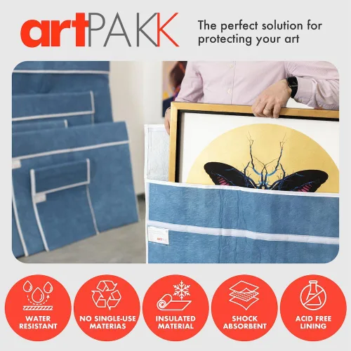 Miniatura 2 de Bolsas de arte (AP01-14 x 16 pulgadas) - Fuertes • Absorbentes de golpes • Reutilizables • No tóxicas • Impermeable • Forro sin ácidos - Azul