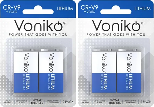 Miniatura 10 de Voniko Batería de litio de 9 V, paquete de 2 unidades, vida útil de 10 años, energía de larga duración para detectores de humo, alarmas de monóxido