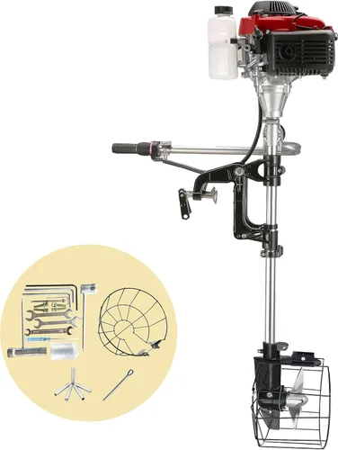 Motor fuera de borda de 4 tiempos, motores fuera de borda de 4 hp para inflable, kayak, bote, canoa bote pequeño, con sombra y marcha atrás manual