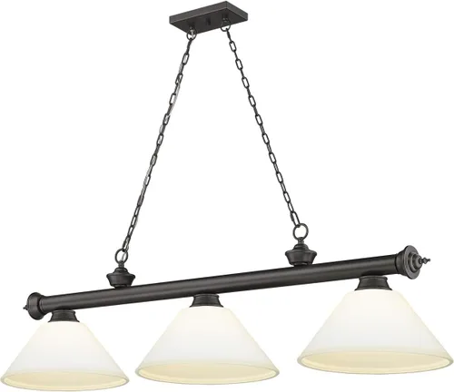 Miniatura 9 de Z-Lite 2306-3MB-AMO14 - Colgante de billar Cordon, 3 luces, 180 vatios totales, negro mate