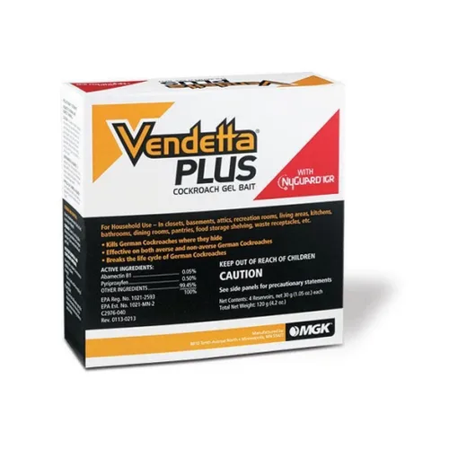 Vendetta Plus Cebo para cucarachas, una caja de cuatro tubos de 1.06 oz, con émbolo ¡NUEVO! --W#436BRE T44/35PDS229408