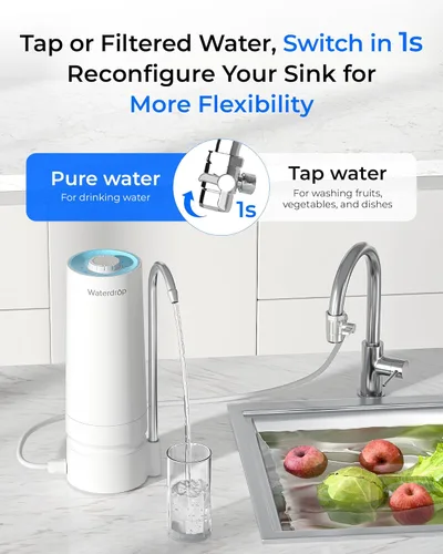 Miniatura 9 de Waterdrop [Ultra Filtración] Filtro de agua para encimera, recordatorio de vida del filtro, 15,141 litros, reduce metales pesados, mal olor y 99%