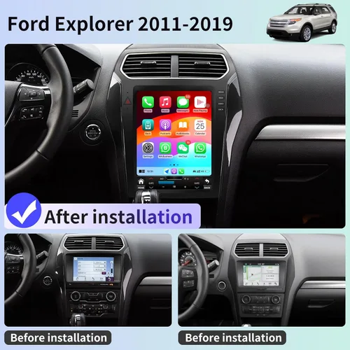 Miniatura 2 de Radio de coche para Ford Explorer Interceptor 2011-2019 Reemplazo estéreo CarPlay Android Auto 12.1 pulgadas Actualización Tesla Style pantalla