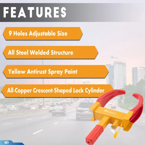 Miniatura 4 de Paquete de 4 cerraduras de rueda universales resistentes para remolque de seguridad, antirrobo, para la mayoría de automóviles, motocicletas, SUV