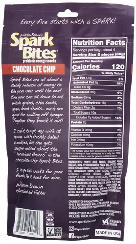 Miniatura 2 de SPARK BITES - Bocadillo energético saludable vegano sin alérgenos con chispas de chocolate (paquete de 6), una liberación constante de energía