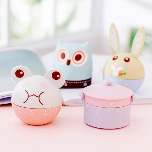 Miniatura 6 de Temporizadores mecánicos de dibujos animados, maquinaria de 60 minutos, dispositivo de cocina, temporizador de cocina, reloj despertador, contadores