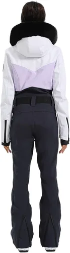 Miniatura 31 de GSOU SNOW Traje de esquí para mujer, traje de nieve de una pieza, para snowboard, delgado, aislante, impermeable, resistente al viento