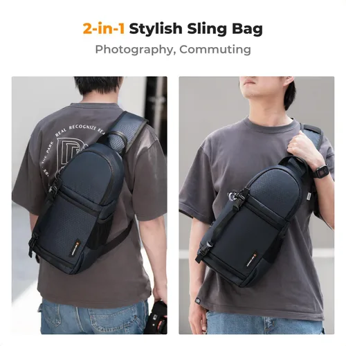 Miniatura 6 de K&F CONCEPT Bolso de Hombro para Cámara de Estilo Bandolera Bolso para Cámara Compatible con Canon/Nikon/Sony/Fuji/Gopro/DJI para Fotografía Azul