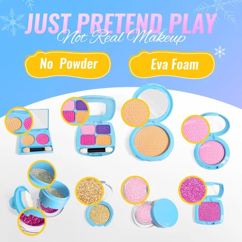 Miniatura 2 de INNOCHEER Maquillaje de Simulación para Niños Pequeños, Maquillaje Falso para Niñas Pequeñas, Juego de Maquillaje de Frozen para Niñas, Regalos