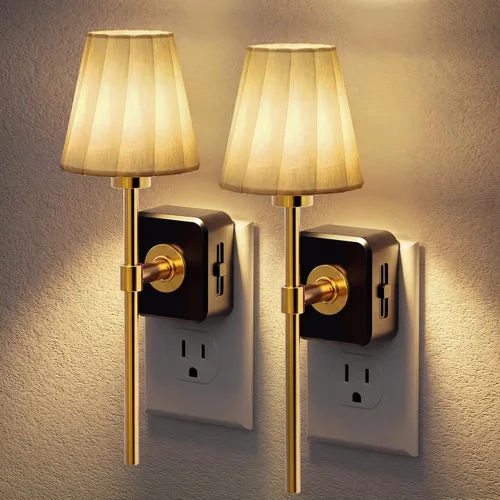 Miniatura 20 de JandCase Luz Nocturna de Vela, Luces Nocturnas que se Enchufan a la Pared, Blanco Suave 3000K, Brillo Ajustable 0-100LM, Sensor de Anochecer a