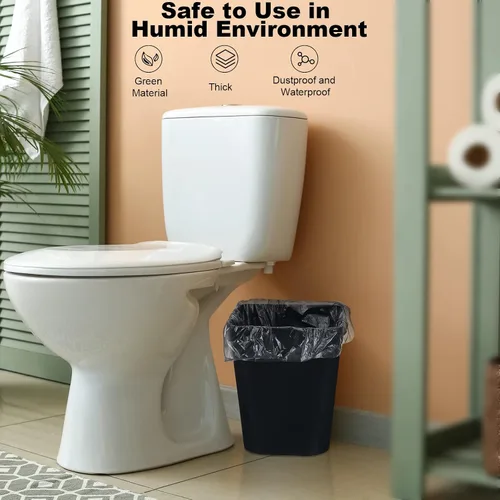 Miniatura 4 de Eccliy Paquete de 6 botes de basura de plástico de 1.6 galones pequeños para baño, con 3 rollos de bolsas para dormitorio, hogar, oficina, sala