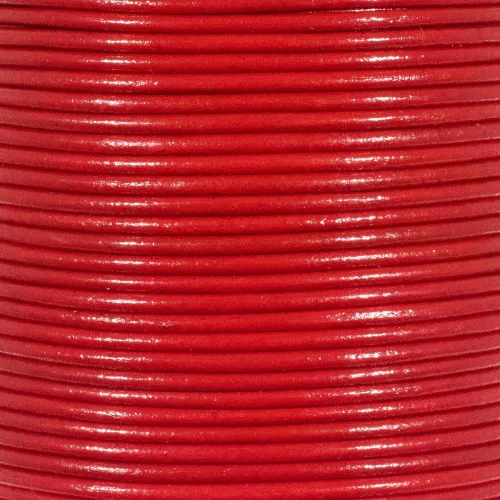 Miniatura 3 de Tiras redondas de cuero genuino de 0.079 pulgadas para pulseras, collares, cuentas y otras joyas – 10 yardas / 29.9 ft – rojo