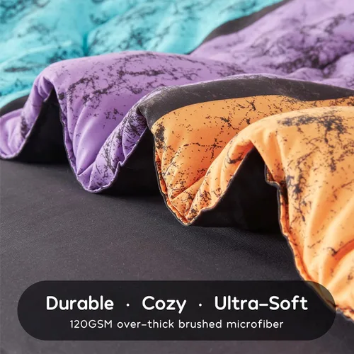 Miniatura 3 de SLEEP ZONE - Juego de edredón de 5 piezas tamaño Individual para niños y adolescentes, con edredón, sábanas y fundas para cojín y almohada, diseño