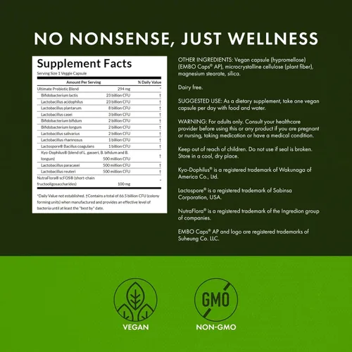 Miniatura 3 de Swanson Fórmula probiótica definitiva para la salud digestiva para el sistema inmunológico, 66 mil millones de UFC, prebiótico NutraFlora scFOS 30