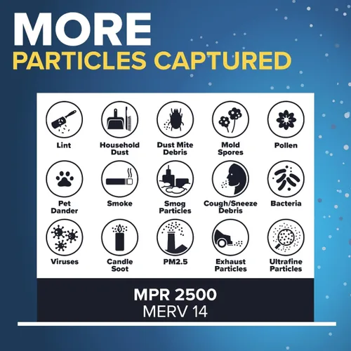 Miniatura 4 de Filtrete - Filtro de aire para aire acondicionado y calefactor, 16 x 25 x 1 pulgadas, MERV 14, MPR 2500, alérgenos de alto rendimiento premium