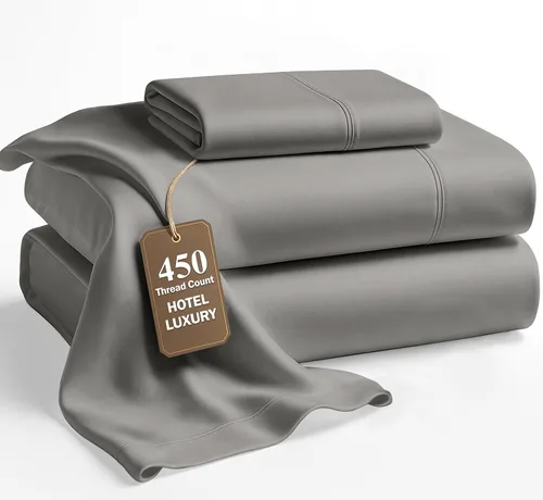 Miniatura 34 de LANE LINEN - Sábanas tamaño Split King para cama ajustable, 450 hilos, 100% algodón, 2 sábanas bajeras individuales XL, con bolsillo profundo, 05