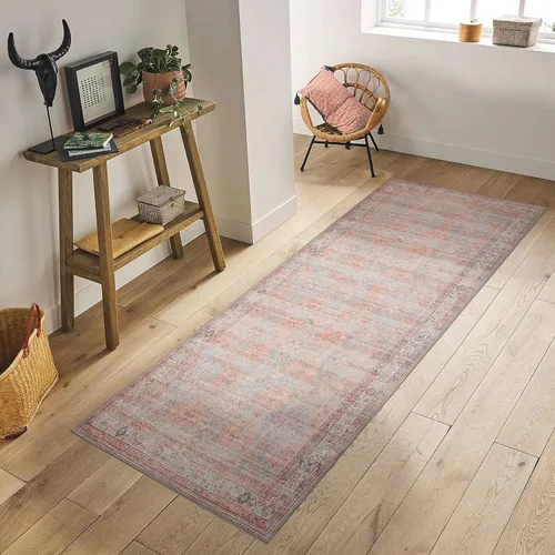 Miniatura 48 de GLN Rugs Traditional Collection - Alfombra de felpilla lavable a máquina, tradicional, antideslizante, alfombra de felpilla de pelo bajo, para sala