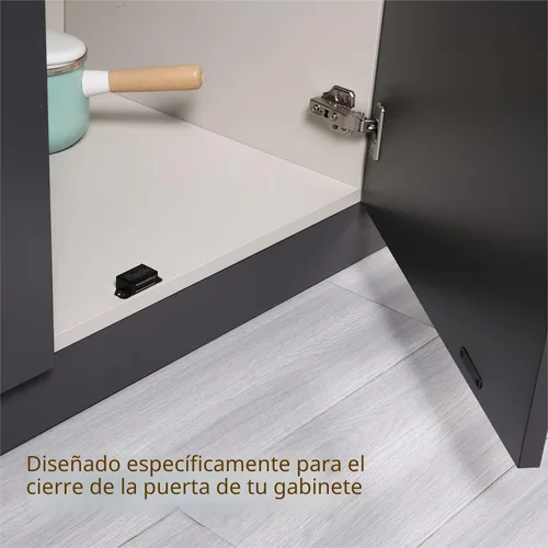 Miniatura 6 de Mousike Imanes para gabinete de 30 libras de color negro con fuerte imán para cocina, armario, armario, puerta, cajón, pestillo paquete de 4