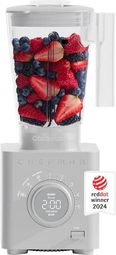 Miniatura 10 de Chefman Obliterator - Licuadora de encimera de 48 onzas para batidos, motor de 1380W para triturar hielo, nueces y fruta congelada con cuchilla