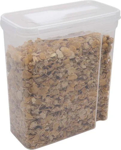 Miniatura 11 de Kitchen Details Paquete de 2 recipientes para cereales con cucharón, mediano, hermético, lata de alimentos, se mantiene fresco, organizadores